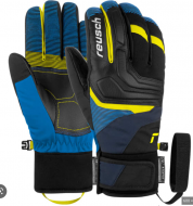 Перчатки горнолыжные REUSCH Strike R-Tex Xt black/dress blue/safety yellow